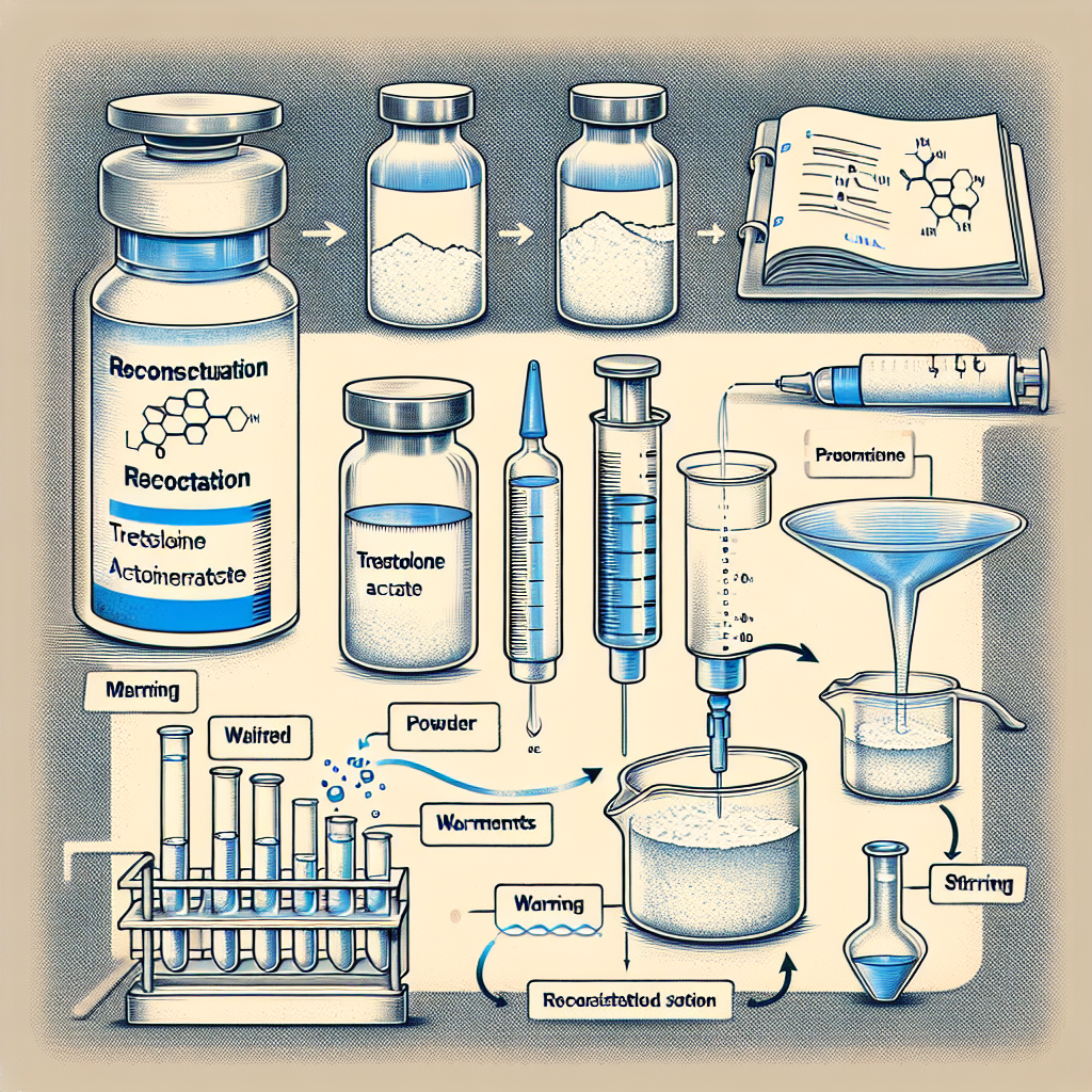 Reconstitution protocol for trestolone acetato
